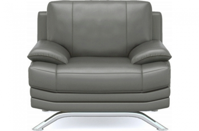 fauteuil 1 place en cuir luxe italien marini, gris foncé