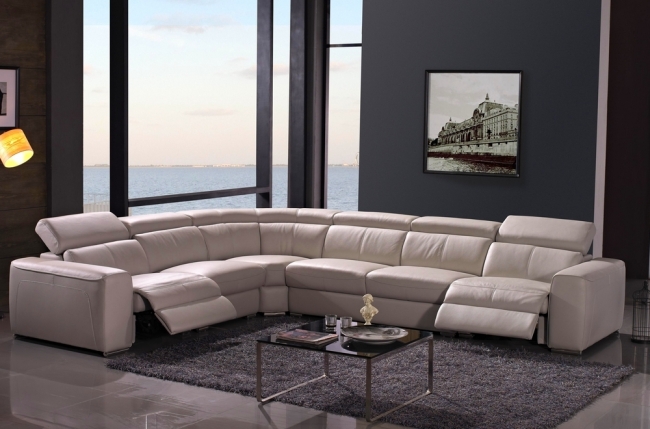 canapé d'angle double relax en cuir de buffle italien de luxe 7/8 places maxirelax, beige, angle gauche
