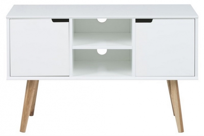 buffet mitica, bois blanc, 2 portes, étagère