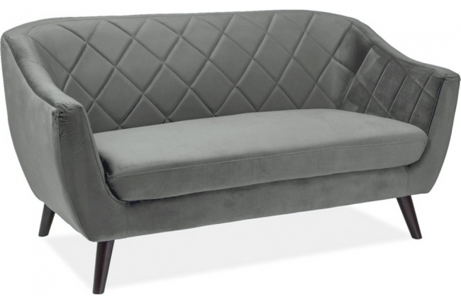 canapé montini 2 places en tissu de qualité, couleur gris