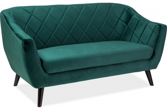 canapé montini 2 places en tissu de qualité, couleur vert