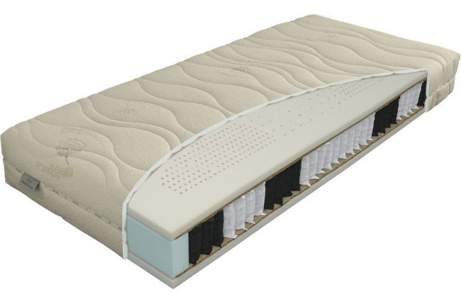 matelas luxueux avec ressorts ensachés et latex hybrid 27 cm, avec 7 zones anatomiques, ferme 4 sur 5, 3 couches haute qualité, épaisseur 27 cm. 160x200 cm, materasi