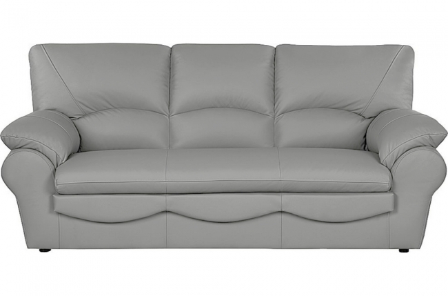 canapé 3 places convertible en 100% tout cuir italien vachette osiris, couleur gris clair