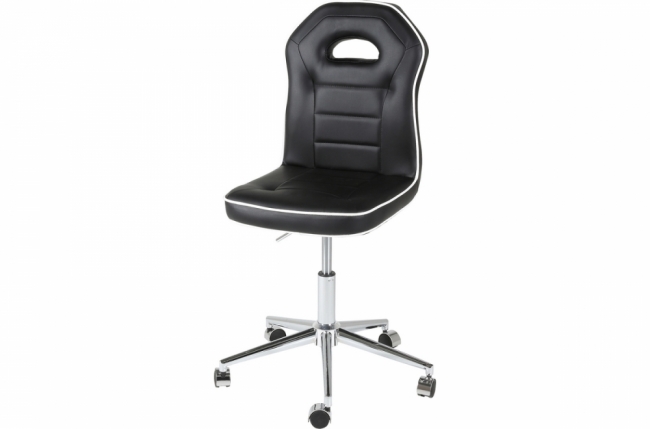chaise de bureau confortable en simili cuir de qualité penoti, noir