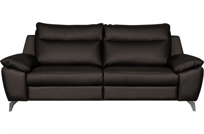 canapé taille 3 places avec 2 relax en 100% tout cuir épais de luxe italien avec 2 relax électriques, perini, chocolat