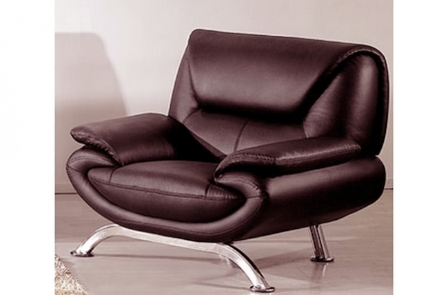 fauteuil 1 place en cuir italien jonah, chocolat