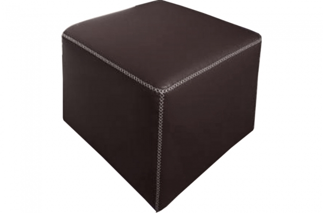 pouf carré buffalo en cuir de buffle (gamme de cuir de buffle), chocolat