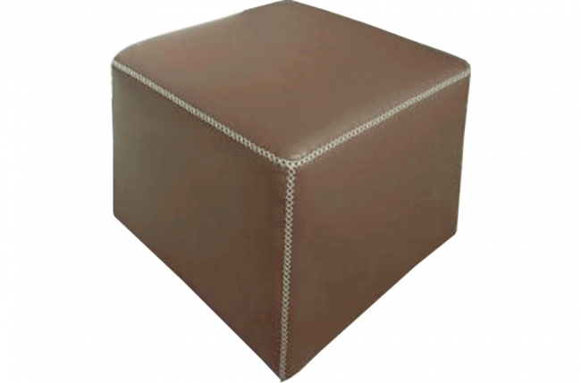 pouf carré buffalo en cuir de buffle (gamme de cuir de buffle), moka