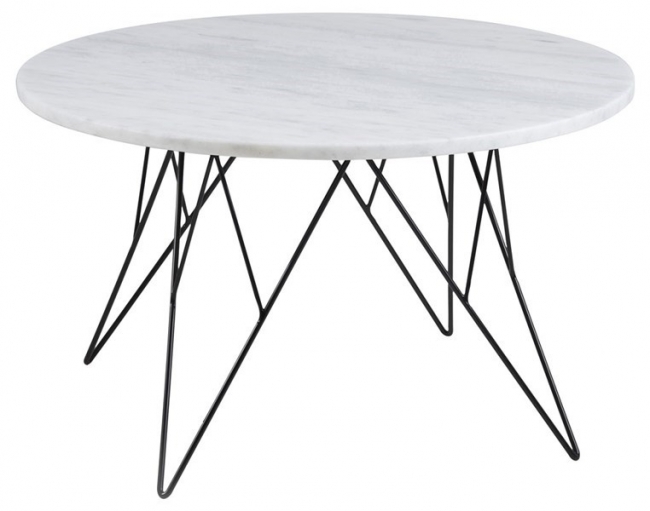 table basse pretty, plateau en marbre blanc
