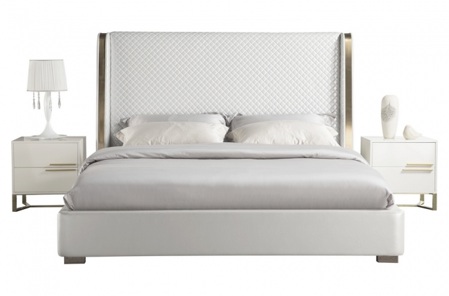 lit design de luxe perfecto, avec sommier à lattes, blanc, 140x200