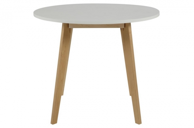 table à manger rania en bois avec un plateau blanc