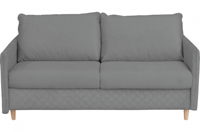 canapé 3 places convertible en velours de luxe sanremo, couchage quotidien, gris