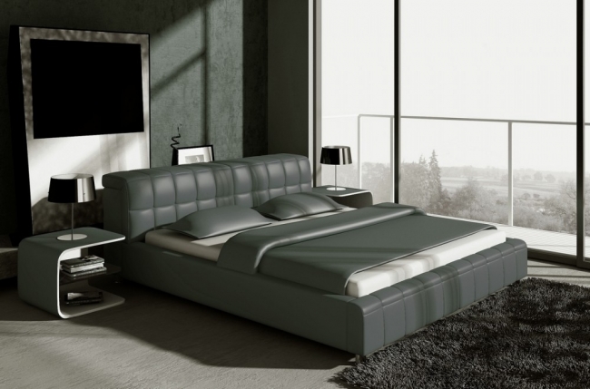 2eme paiement de la commande: lit cuir eros contemporain 180x200 gris foncé n°628 avec le sommier à lattes pas de chevet, 6x sans frais, total de la commande 848 euros