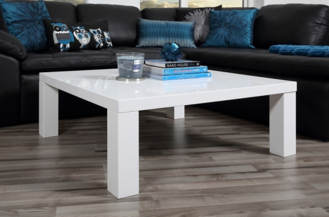 table basse design, laqué brillant blanc, sprint