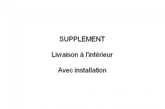 supplément pour livraison à l'intérieur de l'habitation et pour l'installation du canapé. la reprise de l'ancien canapé incluse, 