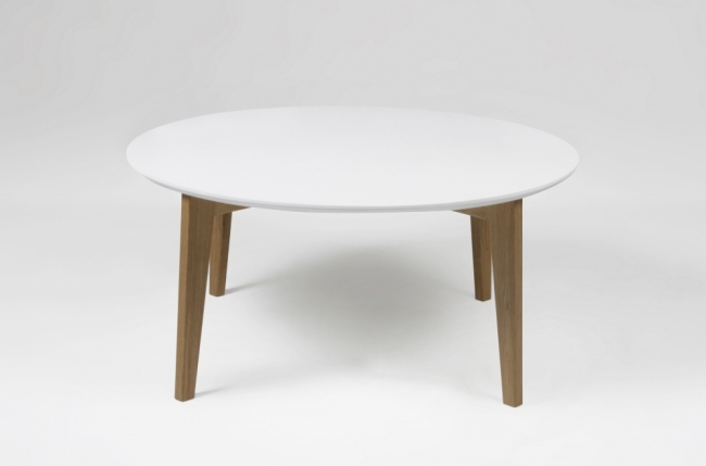 table basse design nordique, ronde, ipso, blanche