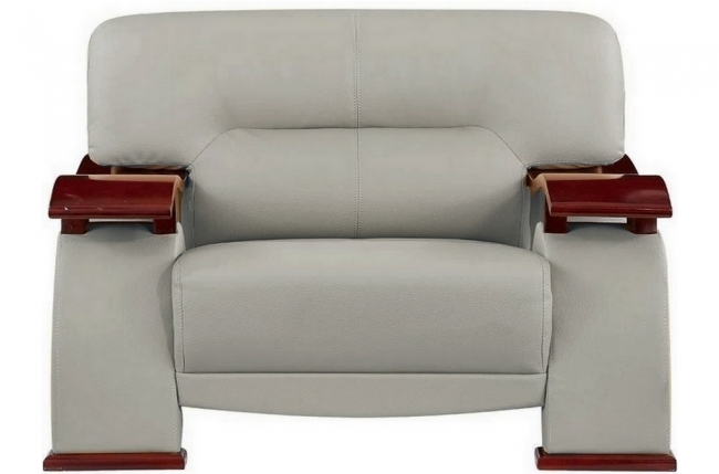 fauteuil 1 place en cuir luxe haut de gamme, tentation. gris clair