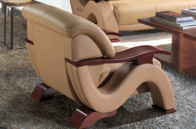 fauteuil 1 place en cuir supérieur luxe haut de gamme italien tentation, beige