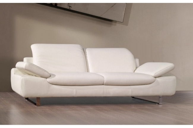 canapé 3 places en cuir supérieur luxe haut de gamme italien torino, blanc