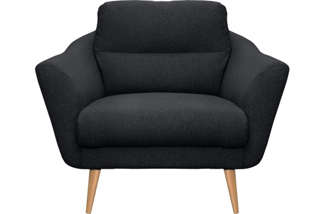 fauteuil en tissu luxe 1 place, trendy noir (gris très sombre)