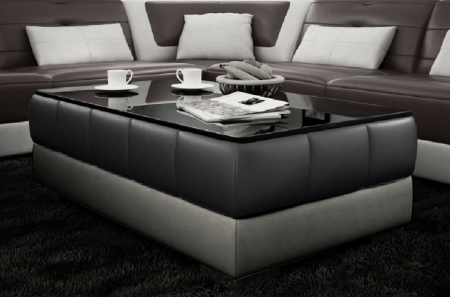 table basse design zeina, noir et gris foncé