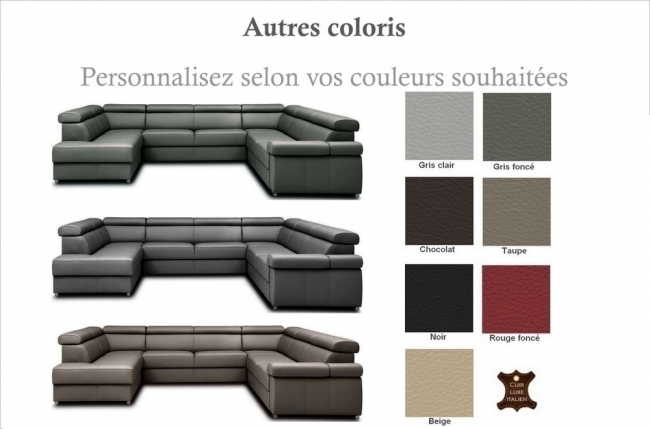canapé d'angle convertible en 100% tout cuir italien de luxe 7/8 places zoxane, personnalisé, angle droit