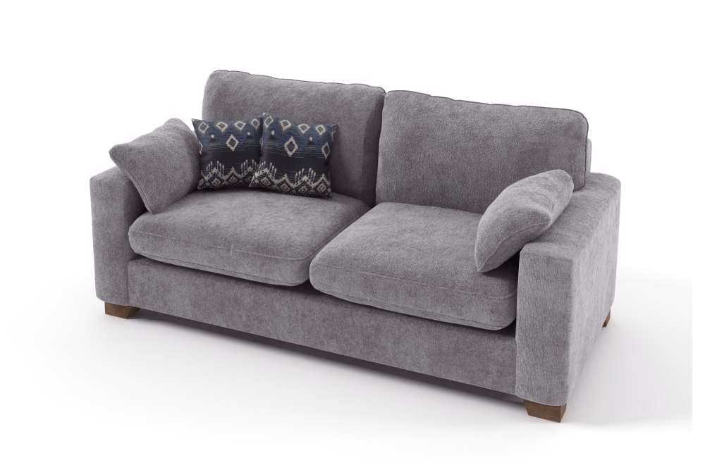Canapé 2 places convertible en tissu de qualité cosy, gris brun. Mobilier Privé