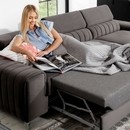 Canapé convertible velours tissu